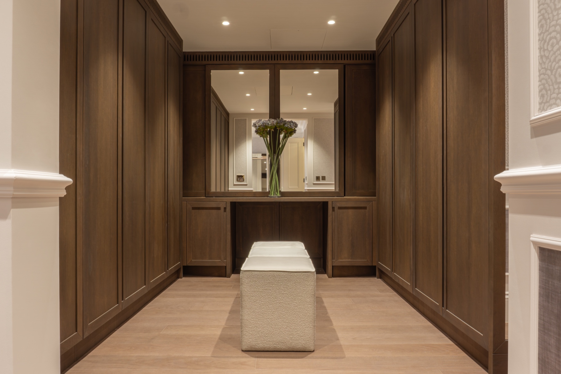 Bespoke walnut dressing room
